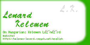 lenard kelemen business card